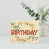 Vintage Geburtstagskarte Nr. 5 Postkarte (Stehend Vorderseite)