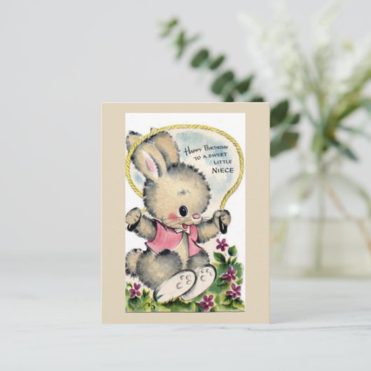 Vintage Geburtstagskarte Postkarte (Stehend Vorderseite)