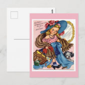 Vintage Geburtstagskarte. Postkarte (Vorne/Hinten)