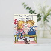 Vintage Geburtstagskarte Postkarte (Stehend Vorderseite)