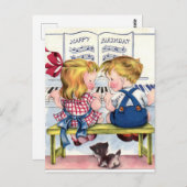 Vintage Geburtstagskarte Postkarte (Vorne/Hinten)