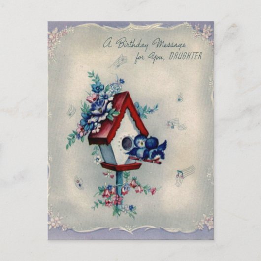 Vintage Geburtstagskarte Postkarte (Vorderseite)