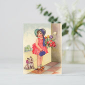 Vintage Geburtstagskarte Postkarte (Stehend Vorderseite)