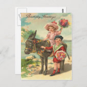 Vintage Geburtstagskarte Postkarte (Vorne/Hinten)