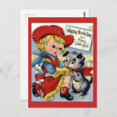 Vintage Geburtstagskarte Postkarte (Vorne/Hinten)