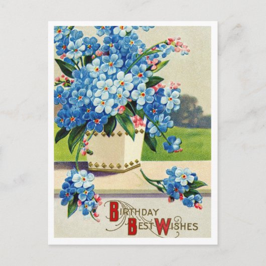 Vintage Geburtstagskarte Postkarte (Vorderseite)