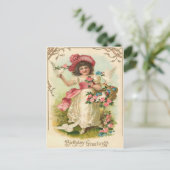 Vintage Geburtstagskarte Postkarte (Stehend Vorderseite)