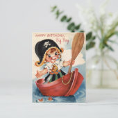 Vintage Geburtstagskarte Postkarte (Stehend Vorderseite)