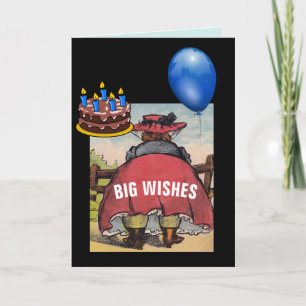 VINTAGE GEBURTSTAGSKARTEN FÜR HINTERN DER FRAU BIG KARTE