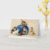 Vintage Geburtstagskätzchen Geburtstagskarte Grußk Karte (Gelbe Blume)