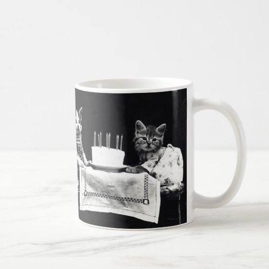 Vintage Geburtstagskatzen Kaffeetassen (Rechts)