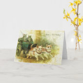 Vintage Geburtstagskatzen Karte (Gelbe Blume)