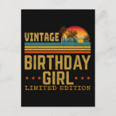 Vintage Geburtstagsmädchen in limitierter Auflage Postkarte (Vorderseite)