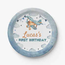 Vintage Geburtstagspapiere Pappteller