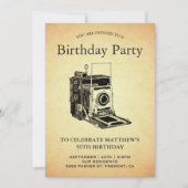 Vintage Geburtstagspartei Einladung (Vorderseite)