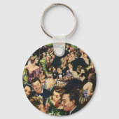 Vintage Geburtstagsparty Balloons, Hollywood Theme Schlüsselanhänger (Vorderseite)