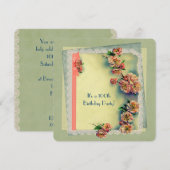 Vintage Geburtstagsparty Einladung (Vorne/Hinten)