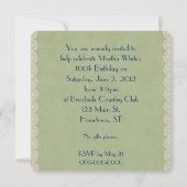 Vintage Geburtstagsparty Einladung (Rückseite)