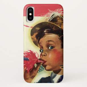 Vintage Geburtstagsparty, Girl mit Noise Maker Case-Mate iPhone Hülle