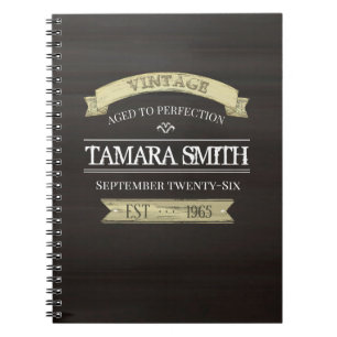 Vintage Geburtstagsparty im Alter bis zur Perfekti Notizblock