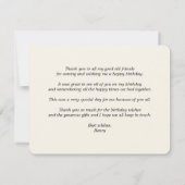 Vintage Geburtstagsparty im Chalkboard behalten Dankeskarte (Rückseite)