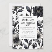 Vintage Geburtstagsparty in Schwarz/Weiß Einladung (Vorderseite)