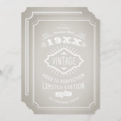 Vintage Geburtstagsparty mit Vollendung Einladung (Vorne/Hinten)