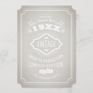 Vintage Geburtstagsparty mit Vollendung Einladung