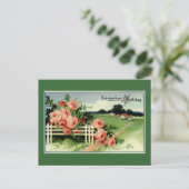 "Vintage Geburtstagswünsche" Postkarte (Stehend Vorderseite)