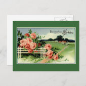 "Vintage Geburtstagswünsche" Postkarte (Vorne/Hinten)