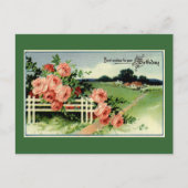 "Vintage Geburtstagswünsche" Postkarte (Vorderseite)