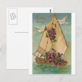 Vintage Geburtstagswünsche Postkarte (Vorne/Hinten)