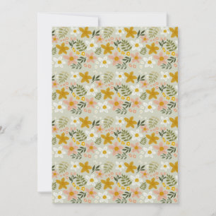 Vintage gedämpftes florales botanisches nahtloses einladung