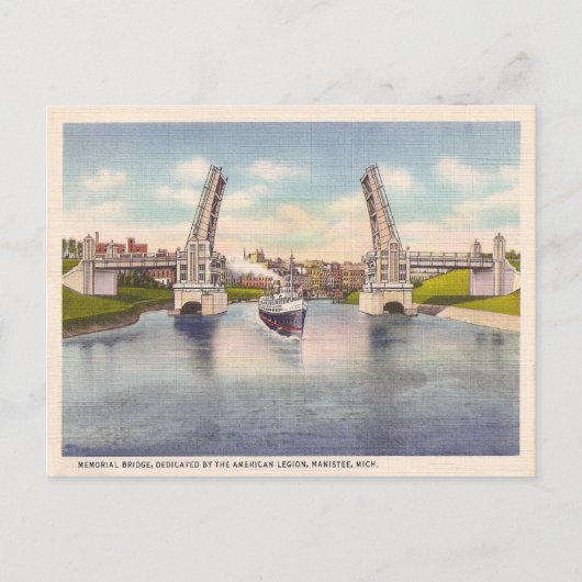 Vintage Gedenkbrücke Postkarte (Vorderseite)
