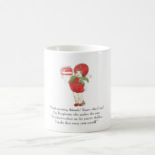 Vintage-Gedicht Himbeere Süße Kinder Rote Frucht Z Kaffeetasse