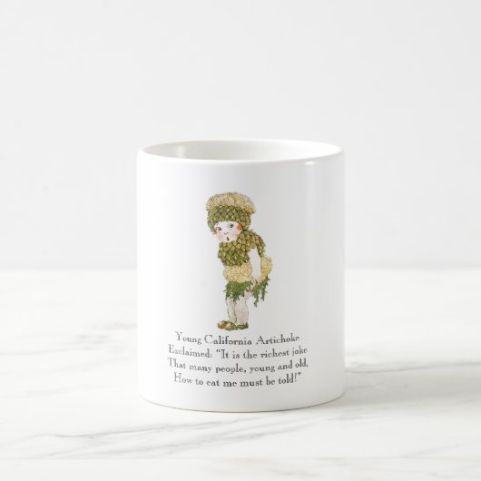 Vintage-Gedicht Kalifornischer Artischocke Gemüse- Kaffeetasse (Mittel)