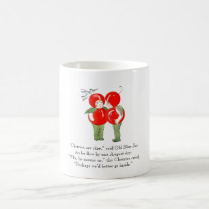 Vintage-Gedicht Kirschen Süße Kinder Obstzeichnung Kaffeetasse