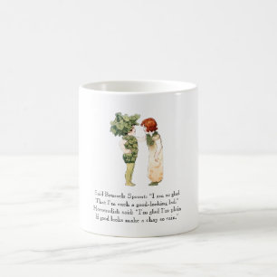 Vintage-Gedicht Rosenkohl Meerrettich Gemüse Kaffeetasse