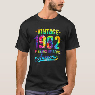 Vintage Gefärbte Krawatte 1982 40. Geburtstag 40 T-Shirt