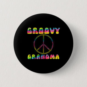 Vintage Gefärbte Krawatte Friedenszeichen Groovy O Button