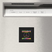 Vintage Gefärbte Krawatte Friedenszeichen Groovy O Magnet (In Situ (Geschirrspüler))