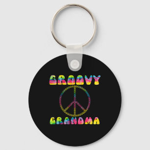 Vintage Gefärbte Krawatte Friedenszeichen Groovy O Schlüsselanhänger