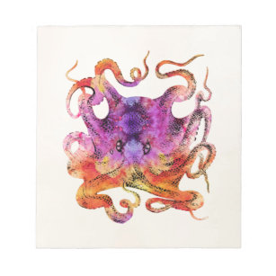 Vintage Gefärbte Krawatte Octopus Psychedelischer Notizblock