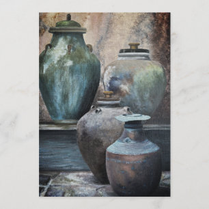 Vintage-Gefäße Acryl-Kunst Caroline Fog Feiertagskarte