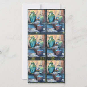 Vintage Gefäße Acryl-Kunst Feiertagskarte