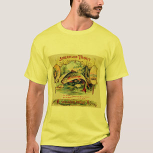 Vintage gefleckter Meerforelle Fisch Angeln Zigarr T-Shirt