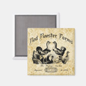Vintage Geflügelfarm-Werbung Magnet (Vorderseite/Rückseite)