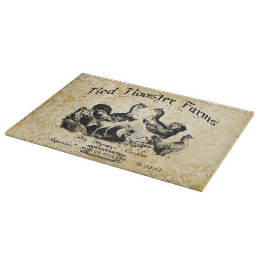 Vintage Geflügelfarm-Werbung Schneidebrett (Ecke)
