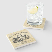 Vintage Geflügelfarm-Werbung Steinuntersetzer (Seitenansicht)