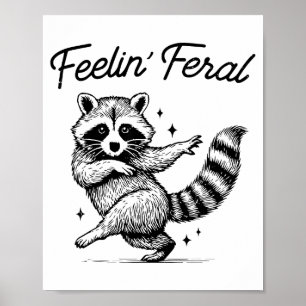 Vintage-Gefühl Wilde Waschbär-Meme Lustiger Müll E Poster